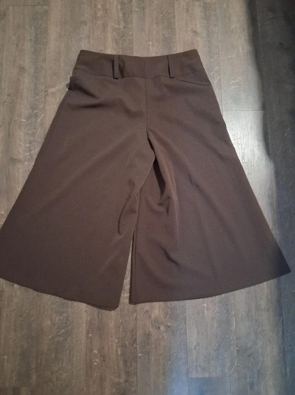 Whats Hot Brown High-Rise Wide Leg Flowy Shorts Size 14